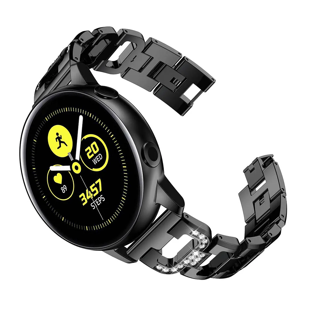 Ремешок для часов из нержавеющей стали для часов samsung Galaxy watch Active, ремешки для часов, металлический браслет, сменный Браслет 20 мм