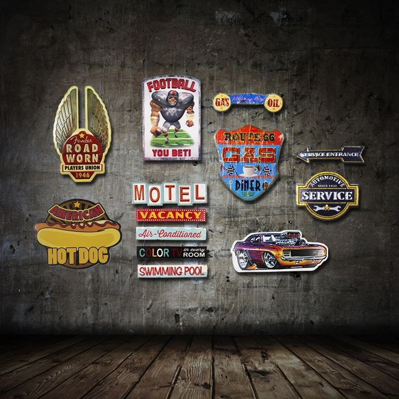 Ретро американский специальный тент дорога Изношенные винтажные оловянные