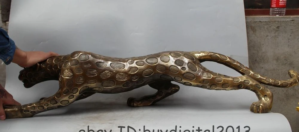 39 &quotКитайский свирепый злой фэншуй животное дикого леопарда пантера Статуэтка