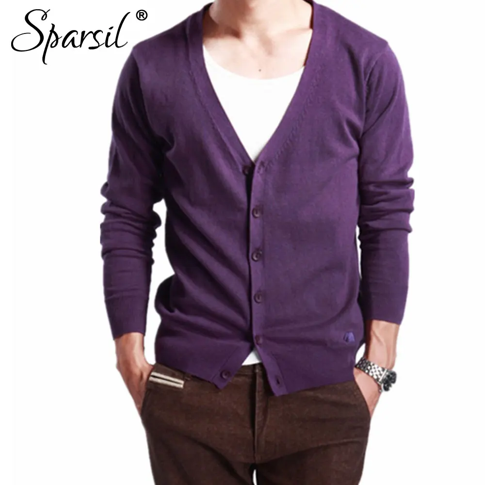 Новинка Sparsil стильный мужской кашемировый кардиган с длинным рукавом теплый и