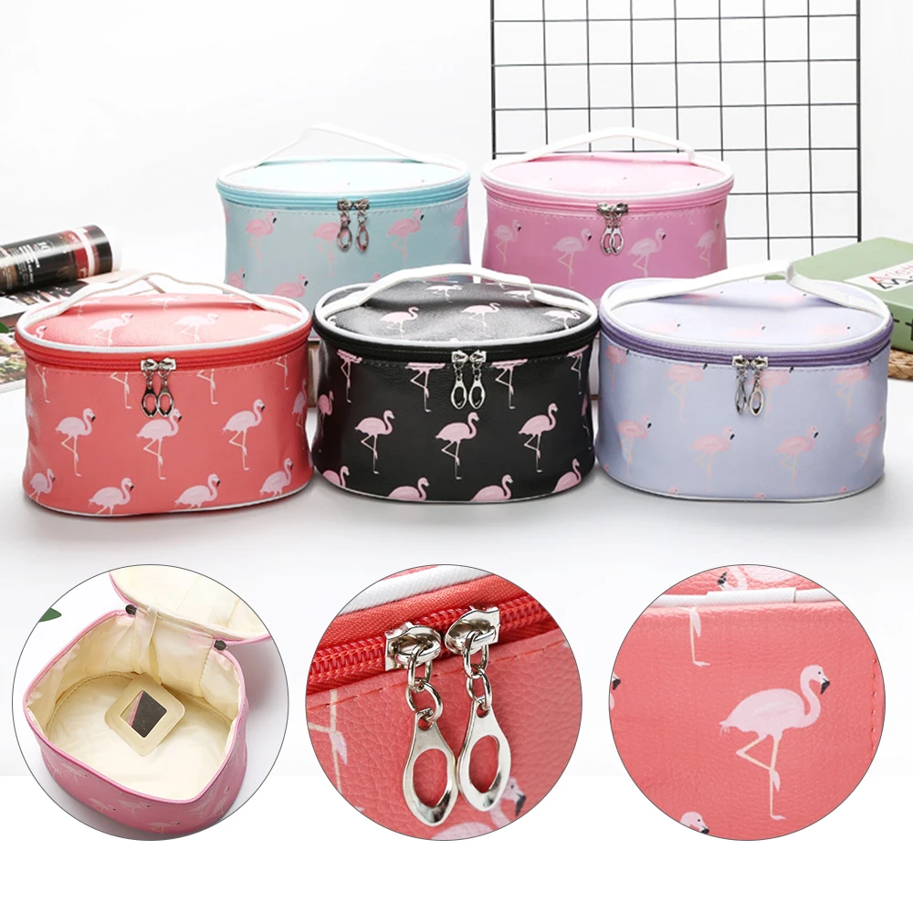 1 шт. портативная дорожная косметичка Фламинго из искусственной кожи косметички