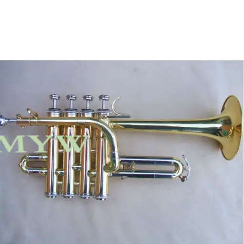 Пикколо-труба наряд золотой лак 4 поршни клапаны медно-никелевая Труба жесткий