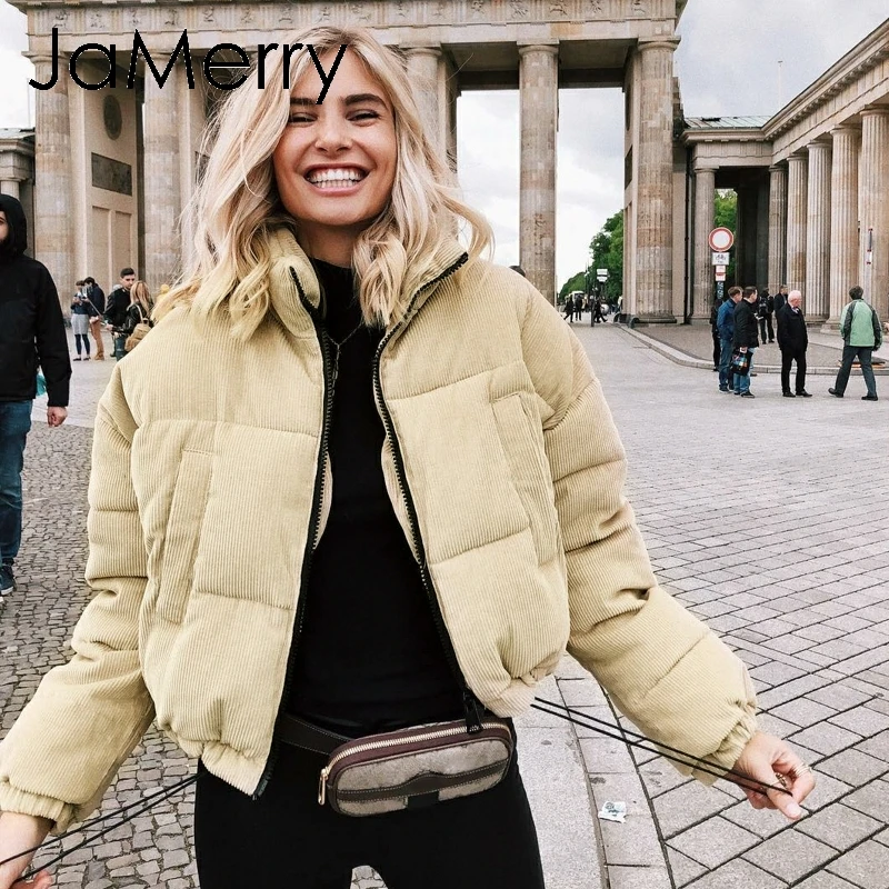 JaMerry Повседневная Свободная Вельветовая Толстая парка зимнее теплое мягкое