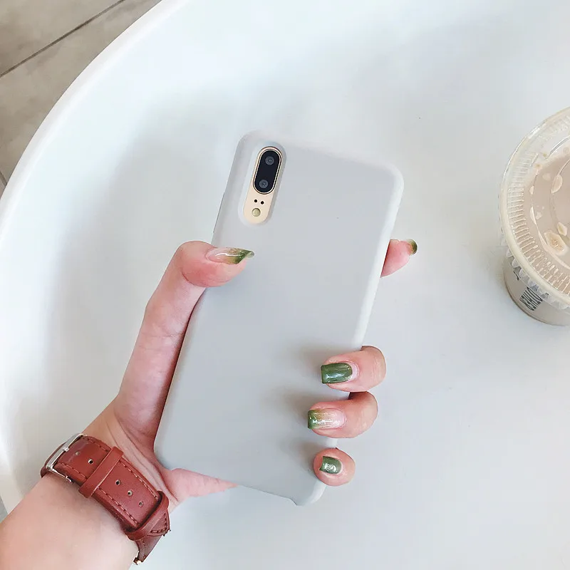 P20 жидкий силиконовый чехол ярких цветов для huawei P20 Pro, роскошный тонкий ударопрочный матовый мягкий чехол на заднюю панель для huawei P20 - Цвет: Gray
