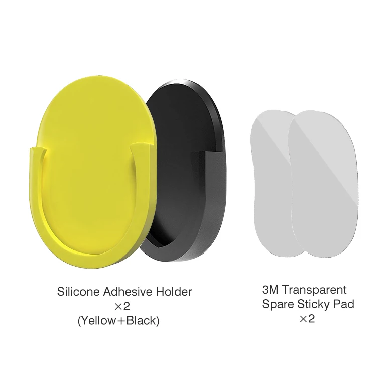 Yellow Black 2 Pad Yianerm PopStand автомобильный держатель, аксессуар, силиконовая наклейка, расширяющаяся подставка и держатель для телефона, крепление на приборную панель - Цвет: Yellow Black 2 Pad