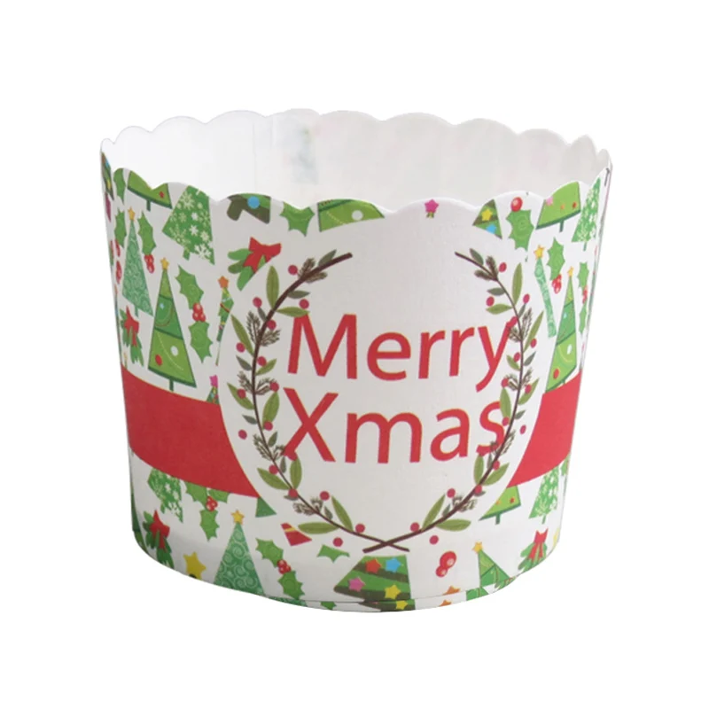 100 шт. звенящие колокольчики Санта Клауса бумага с оленем поднос для кексов