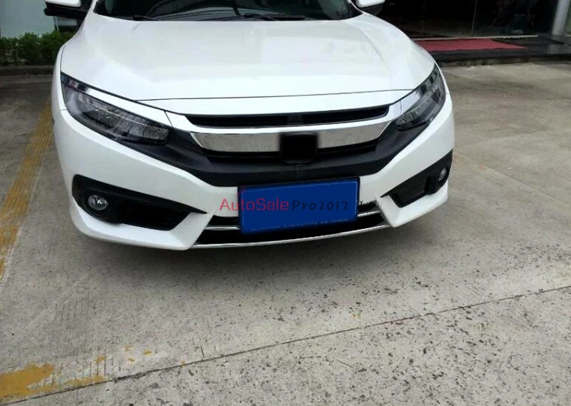 Для Honda Civic 10th Gen 4dr Sedan ABS хром пластик передний бампер Нижняя Центральная решетка