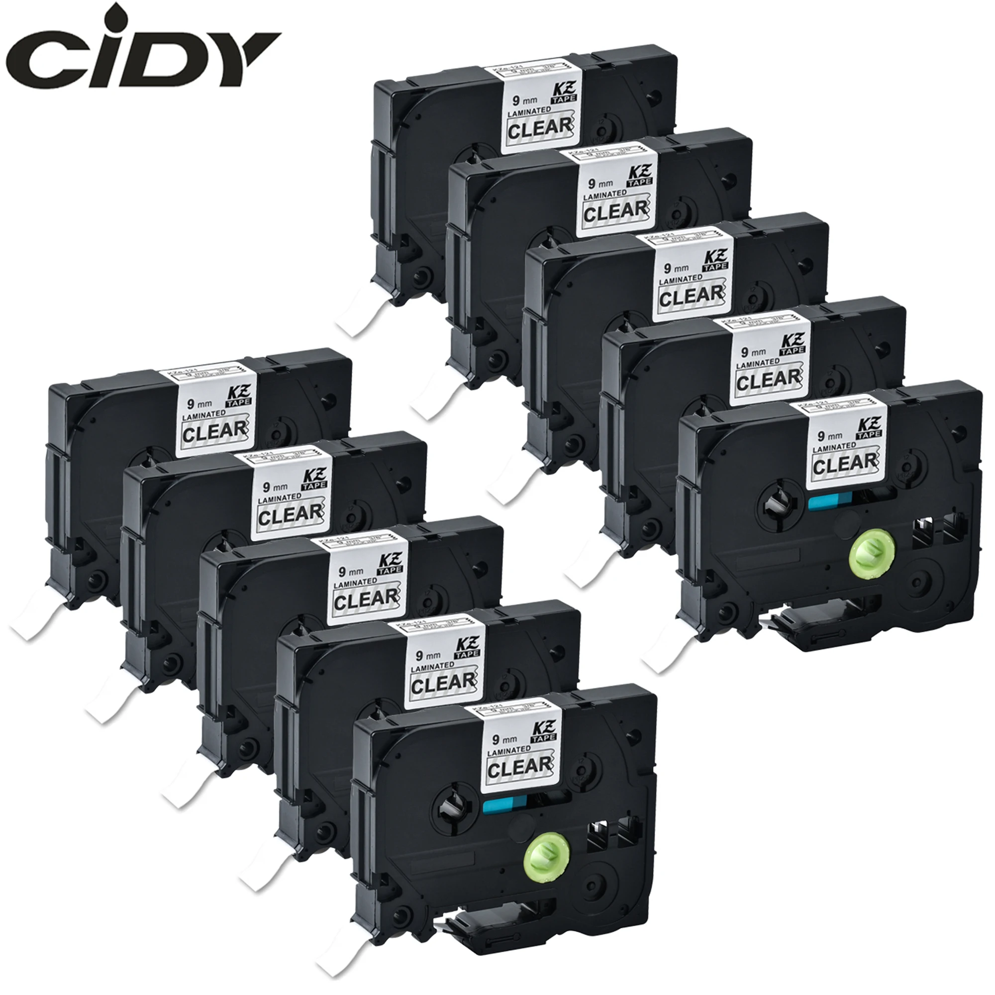 CIDY 10 шт. совместимая с brother ламинированная лента tze 9 мм tze121 121 _ tz121 устройство для