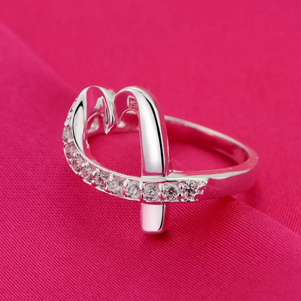 Женское серебряное кольцо love heart изысканное модное ювелирное изделие в подарок