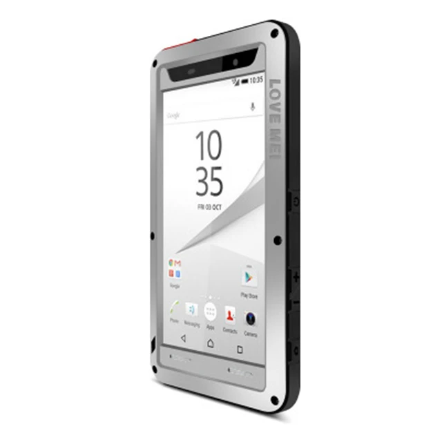 LOVE MEI металлический алюминиевый чехол для sony Xperia Z5 Compact/Z5 Mini Броня противоударный водонепроницаемый чехол для sony Xperia Z5 Premium - Цвет: Серебристый