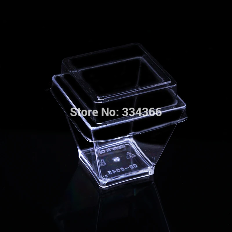 100 шт./лот 2 унции жесткая пластиковая одноразовая прозрачная чашка для десерта с