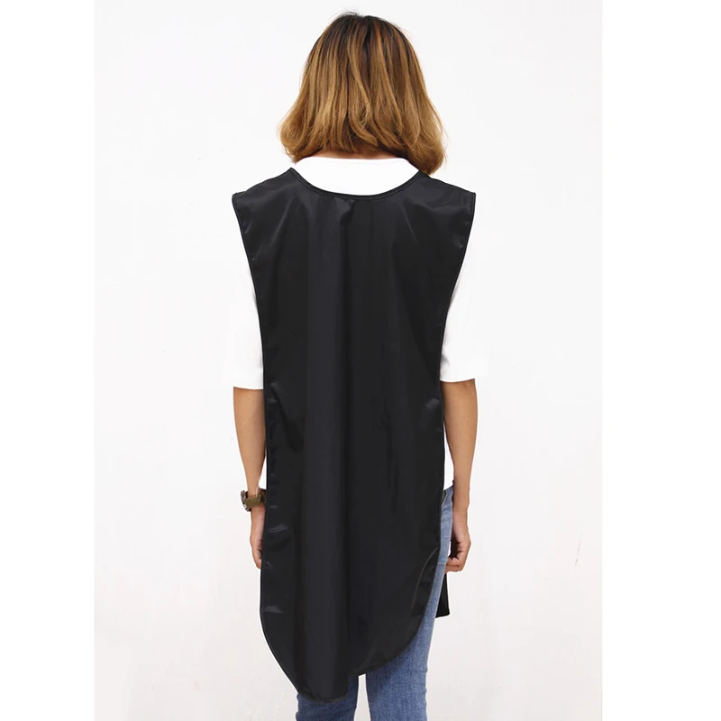 Новый женский Однотонный черный кухонный фартук для повара официанта кафе