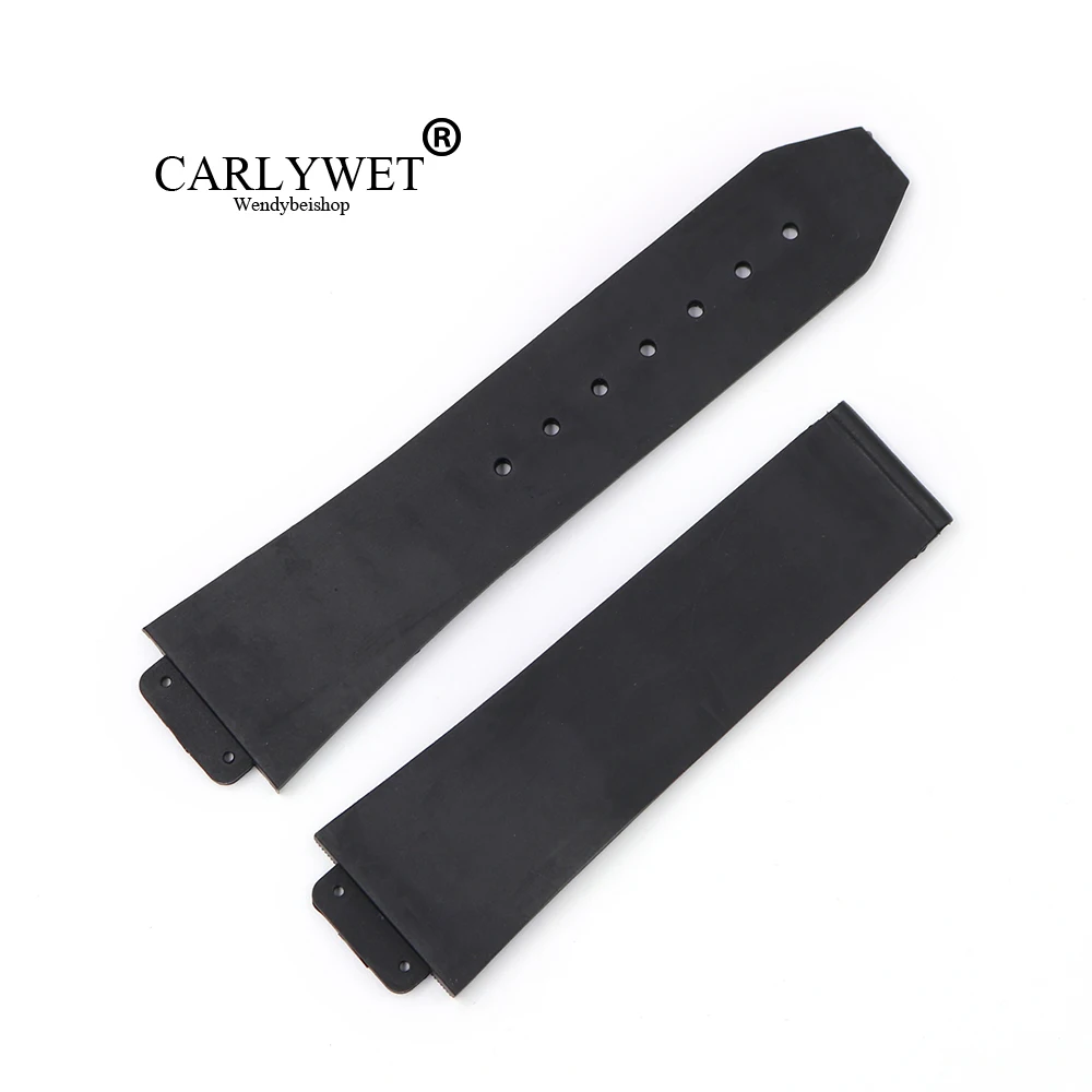 CARLYWET 23*15 5 мм черный водонепроницаемый силиконовый резиновый сменный ремешок для