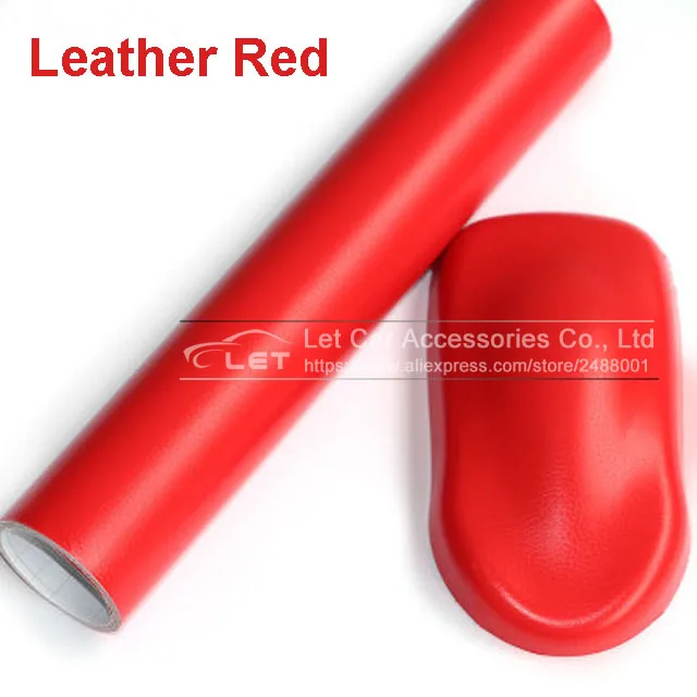 

152x30CM Leather Red pattern PVC adhesive vinyl wrap film sticker for auto car body internal decoration vinyl wrap