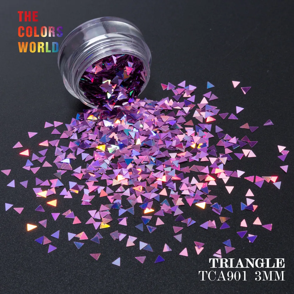 10000 Голографический лазерный цвет треугольник 3 мм Форма Блеск Дизайн ногтей