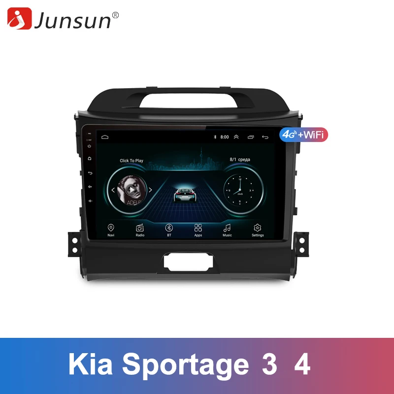 Junsun 2 Din мультимедийный видео плеер Android 8,1 gps навигация для KIA Sportage 3 4 2010- хэтчбек головное устройство без dvd слот