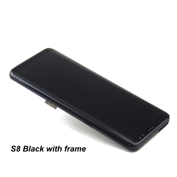S8 Black Frame AMOLED S8 ЖК-дисплей с рамкой для SAMSUNG Galaxy S8 G950 G950F дисплей S8 Plus G955 G955F сенсорный экран дигитайзер Бесплатный открытый инструмент - Цвет: S8 Black Frame