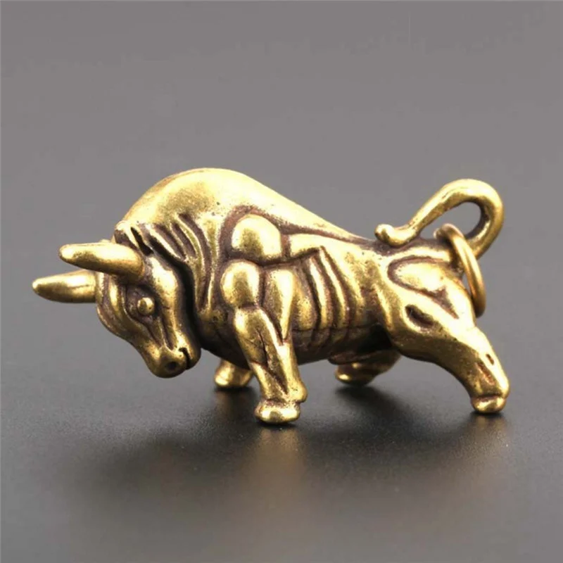 Camping Solid Brass Bull Animal shape EDC Tool Keychain Pendant Equipment Key Ring Outdoor tools | Спорт и развлечения
