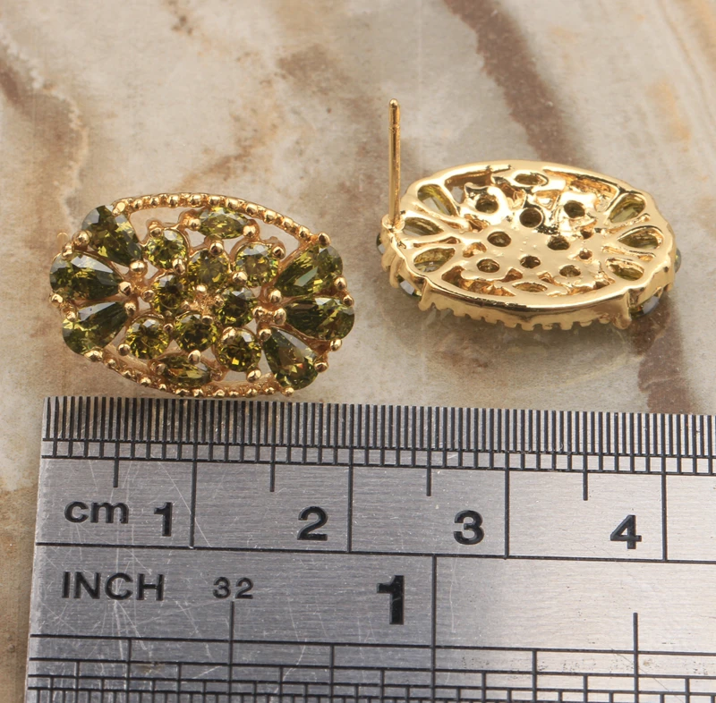 Женские серьги гвоздики в форме зеленой оливы|colorful stud earings|stud earringsstud earrings for women |