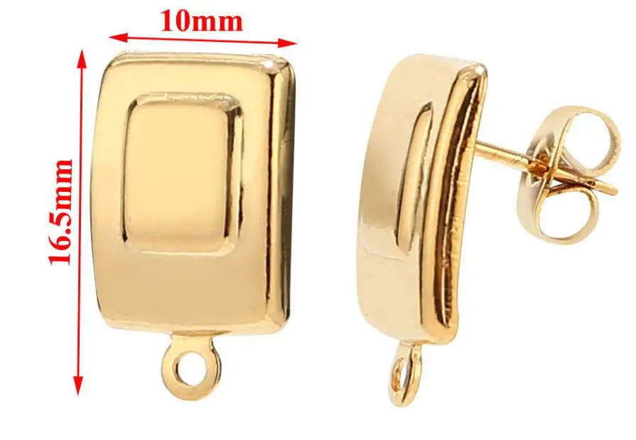 style 2 gold Новое поступление из нержавеющей стали шпильки серьги пост фурнитуры ювелирных изделий - Цвет: style 2 gold
