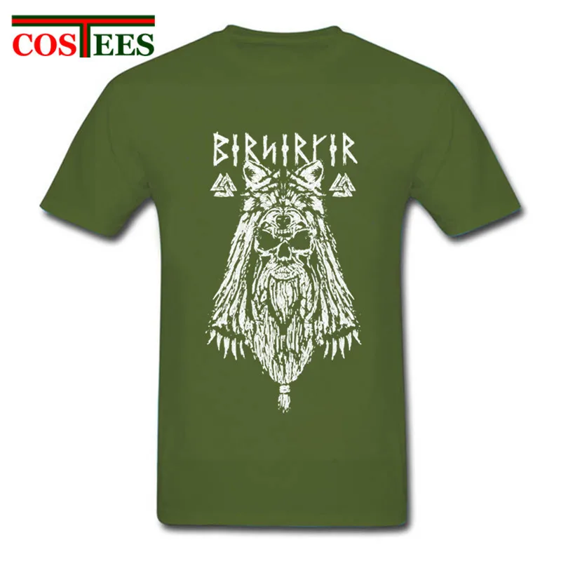 Винтажная Футболка Viking Berserker мужские футболки из чистого хлопка Викинги с