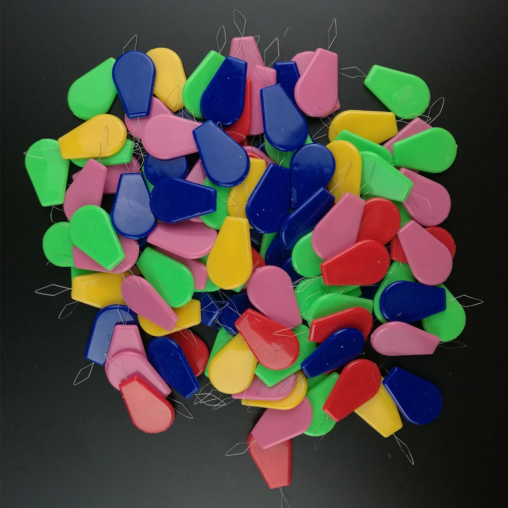 100pcs Assorted Colors Household Bow Wire Needle Threader Hand Machine Craft Sewing Stitch Insertion Tool With Plastic Handle |