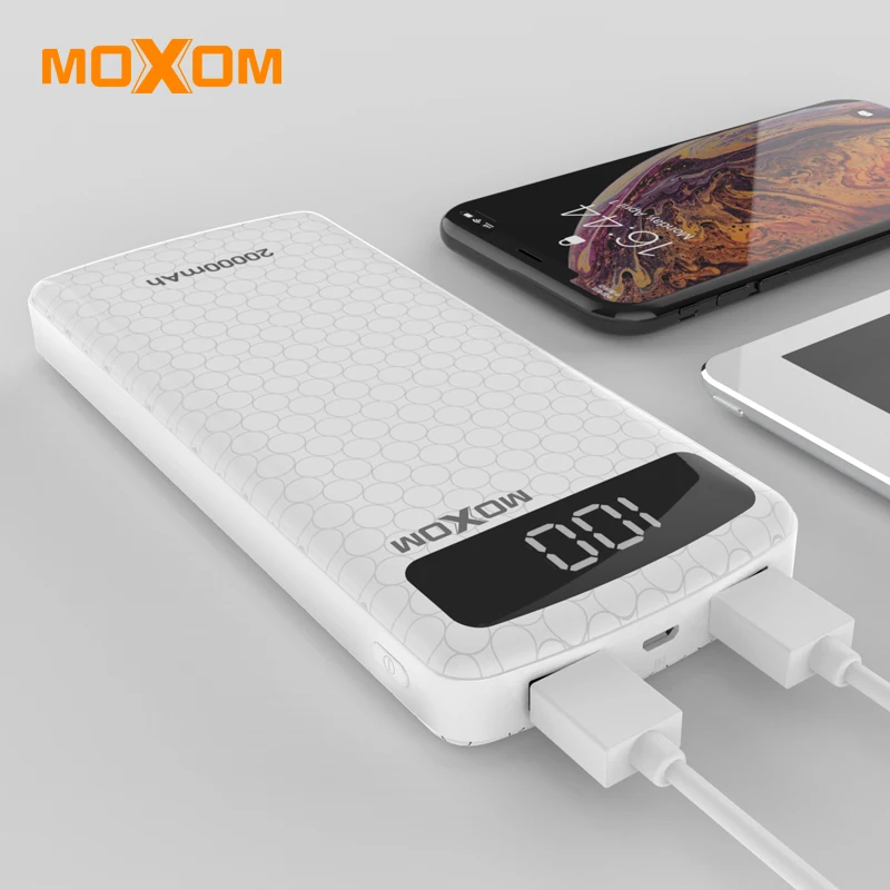 

MOXOM Power Bank 20000mAh USB Power Bank Portable External Battery Pack Charger USB Powerbank for Xiaomi mi 9 iPhone Power bank