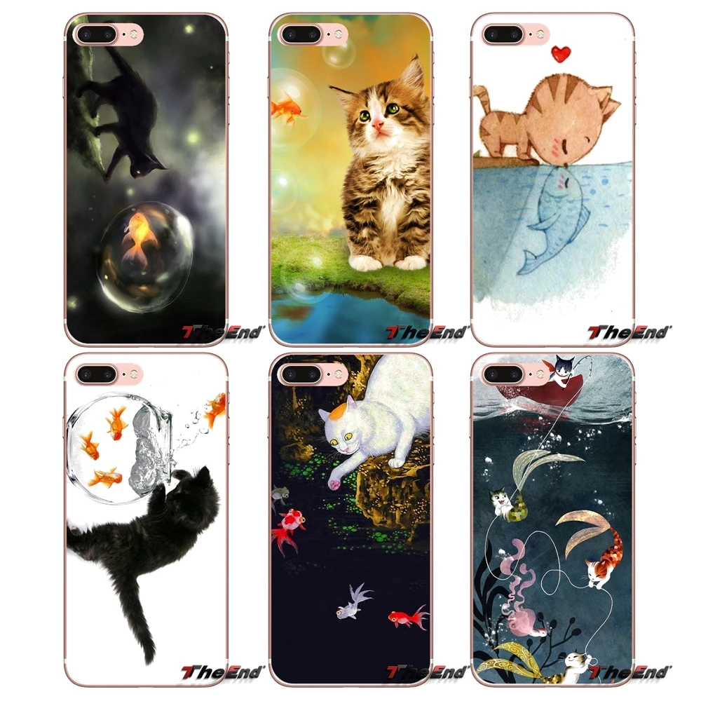 Для iPhone X 4 4S 5 5S 5C SE 6 6S 7 8 Plus Samsung Galaxy J1 J3 J5 J7 A3 A5 2016 2017 милый чехол с изображением кошек