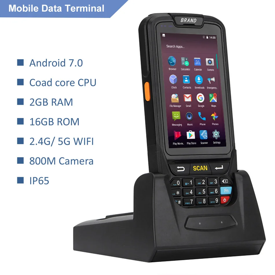 Android 7 0 ручной pos терминал с NFC UHF RFID считыватель памяти 4 дюйма большой экран данных