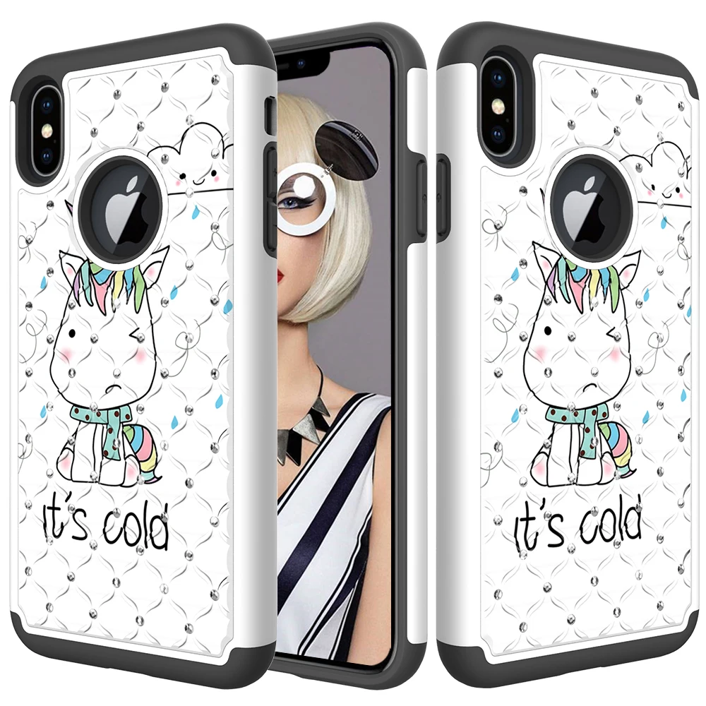 Алмазный чехол для телефона iphone 6 S 7 8 Plus X XR XS Max 10 Funda Мандала Единорог Эйфелева