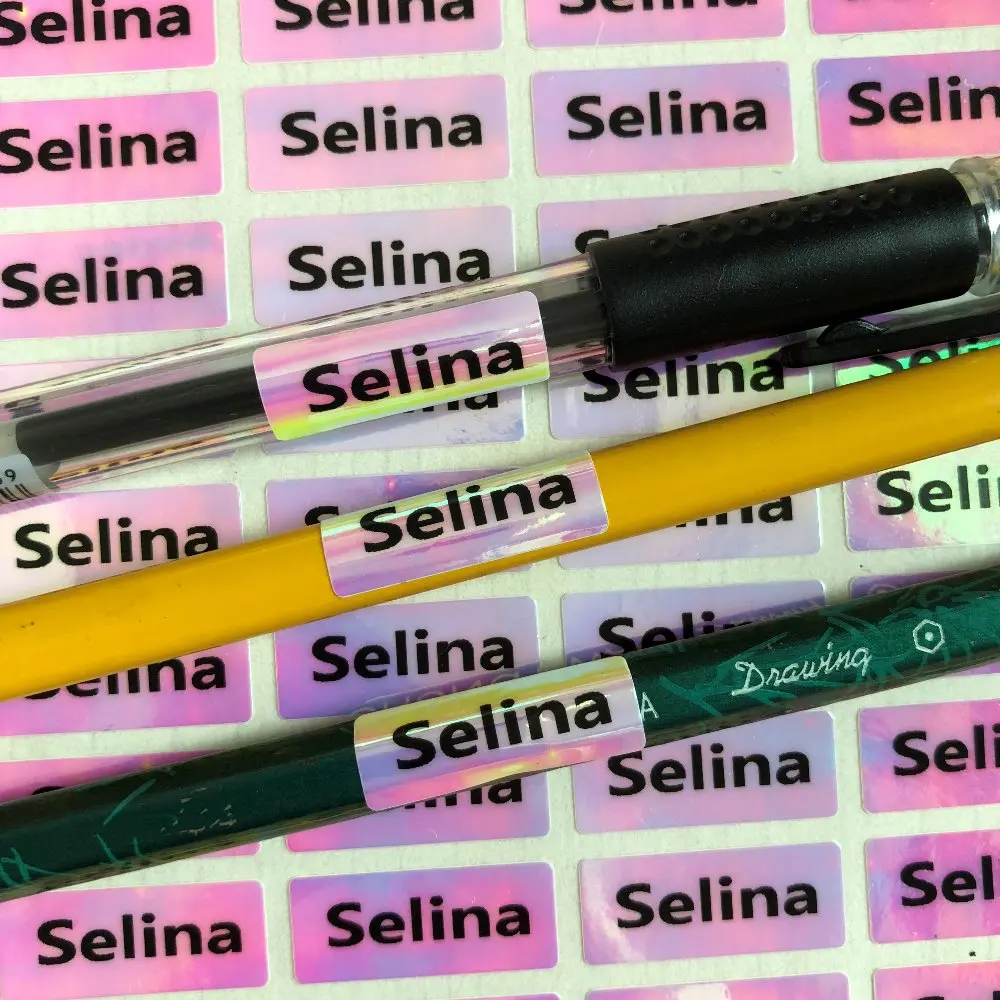 90 персонализированные имя Единорог переливчатая Радуга Ручка мини наклейки