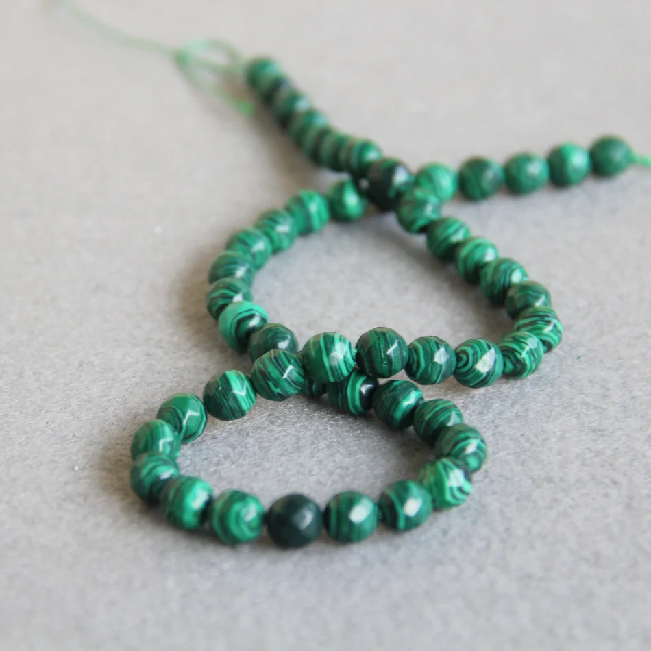 New 8mm Faceted Green stripe Malachite stones beads DIY Manual parts Accessories Jewelry making design wholesale 15&quot | Украшения и