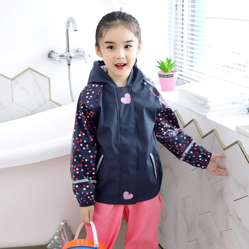 Детская непромокаемая ветрозащитная куртка из ПУ кожи с капюшоном | одежда и