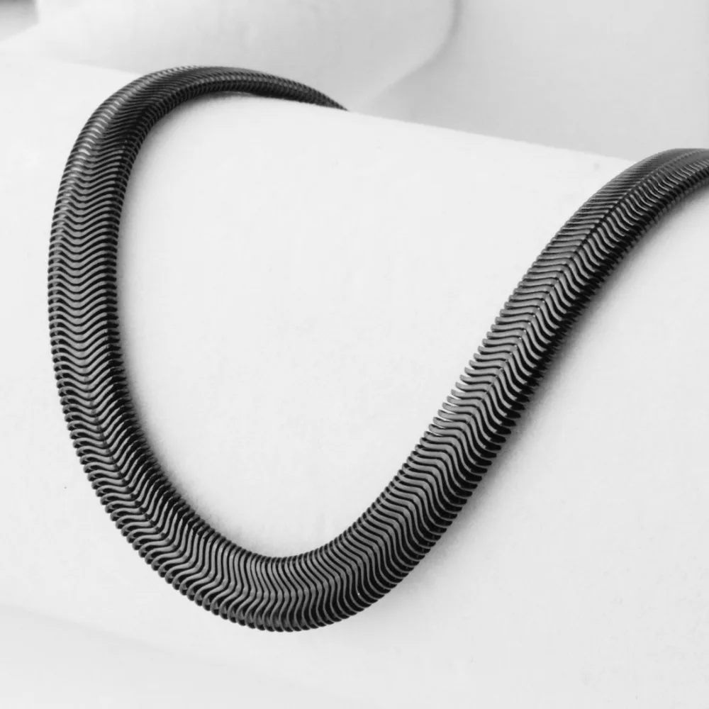 Классическая винтажная цепочка на шею черного цвета из нержавеющей стали