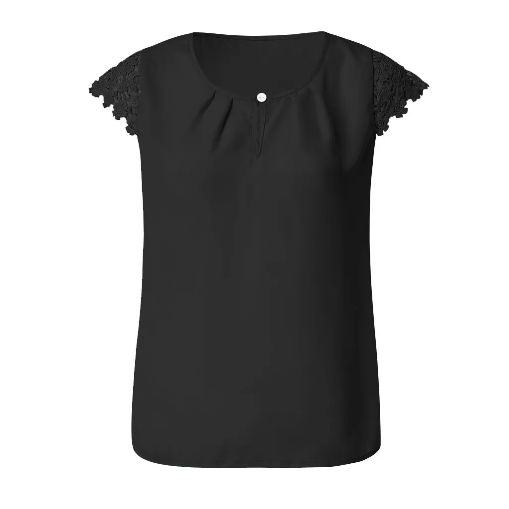 Женская рубашка шифон Blusas Femininas Топы короткий рукав Элегантная Дамская официальная офисная блузка шифоновая рубашка размера «Плюс» одежда