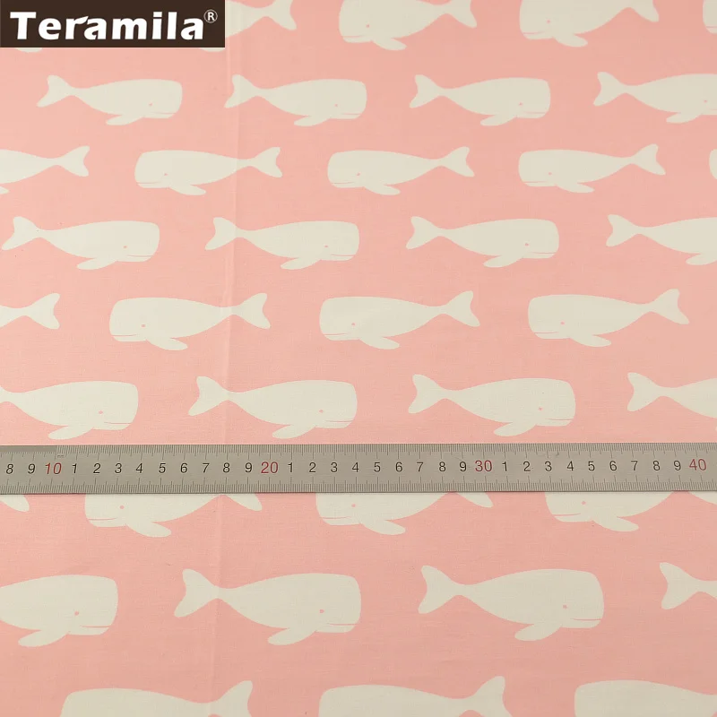 Новые поступления светло розовый 100% хлопок Ткань улыбка Белый Кит конструкций