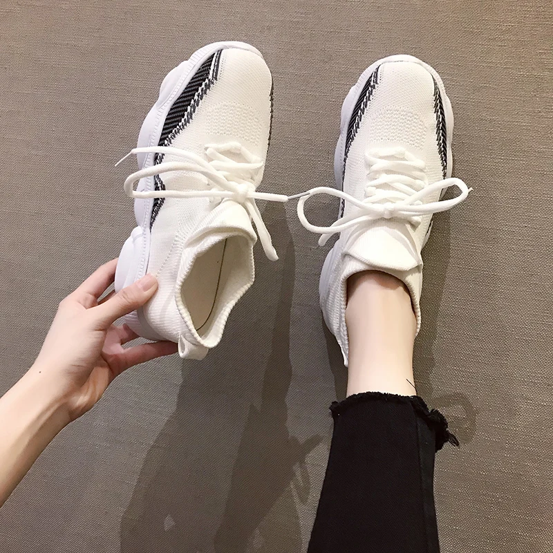 Летние сетчатые Женские Дышащие tenis feminino на шнуровке Уличная Повседневная обувь