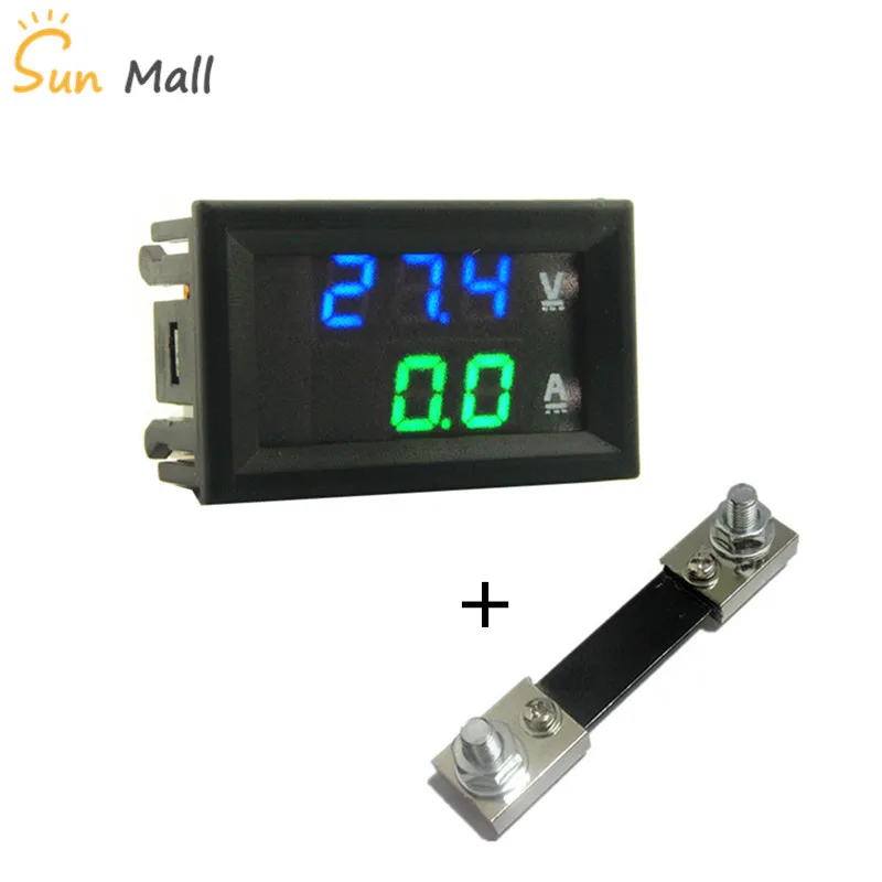 

DC 100V 100A Blue Green Mini 0.28inch LED Digital Voltmeter Ammeter Volt Ampere Meter Amperemeter Voltage Indicator Tester