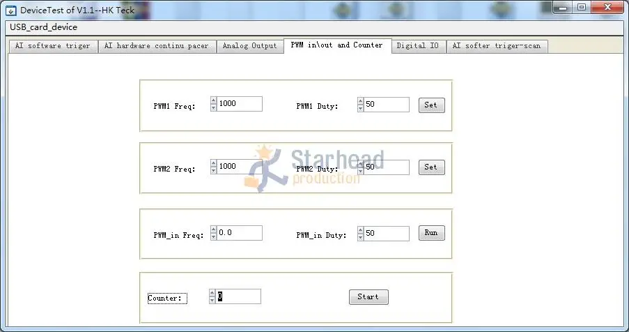 USB DAQ модуль сбора данных 16AD 2AO 8DI 8DO PWM Counter 100Ksps LabVIEW delphi VB.net VC6.0 примеры Matlab Labwindows|screw