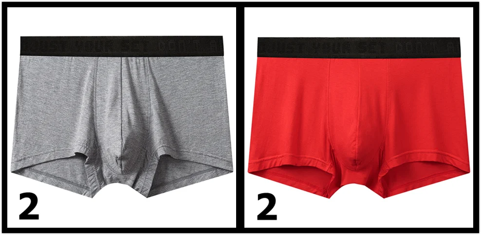 2pcs gray 2pcs red EVES 4 шт. супер удобные трусы-боксеры мужские эластичные дышащие Мужское нижнее белье боксеры дизайнерские Экстра мешочек мужские трусы Homme - Цвет: 2pcs gray 2pcs red