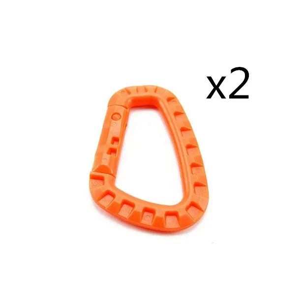 Orange 2 шт./компл. соединение карабин подняться застежка-клипса крюк Рюкзак Molle Системы и d-образной пряжкой в стиле милитари на открытом воздухе сумка Отдых на природе Аксессуары для скалолазания - Цвет: Orange