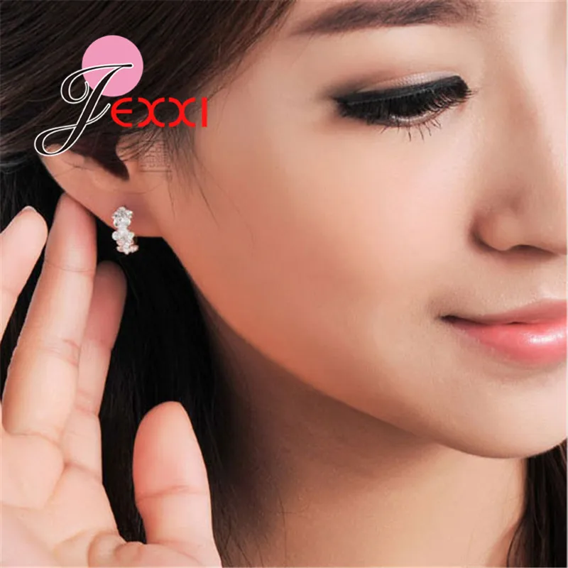 Серьги из настоящего серебра 925 пробы женские красивые серьги в форме цветка с