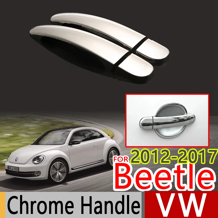 For VW Beetle 2012-2017 Chrome Door Handle Covers Trim Set of 2Pcs Volkswagen New Car Accessories Styling 2013 2014 | Автомобили и