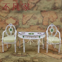 112 scale dollhouse miniature furniture high quality hand painted ornate table and 2 chairs