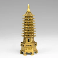 chinese tibet buddhism temple brass wenchang tower chedi stupa pagoda statue decoration metal handicraft