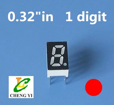 1 Bit 7 Segment RED LED Display 0.32 inch Digital Tube Plastic Metal Common anode(Nixie tube) | Освещение