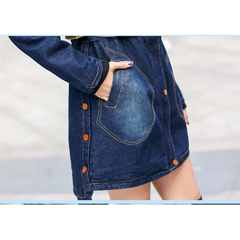 New Winter Woman Coat Parka Casual Outwear Fashion Hooded Denim Jacket Women Cotton Coats Women's Clothing Manteau Femme | Женская