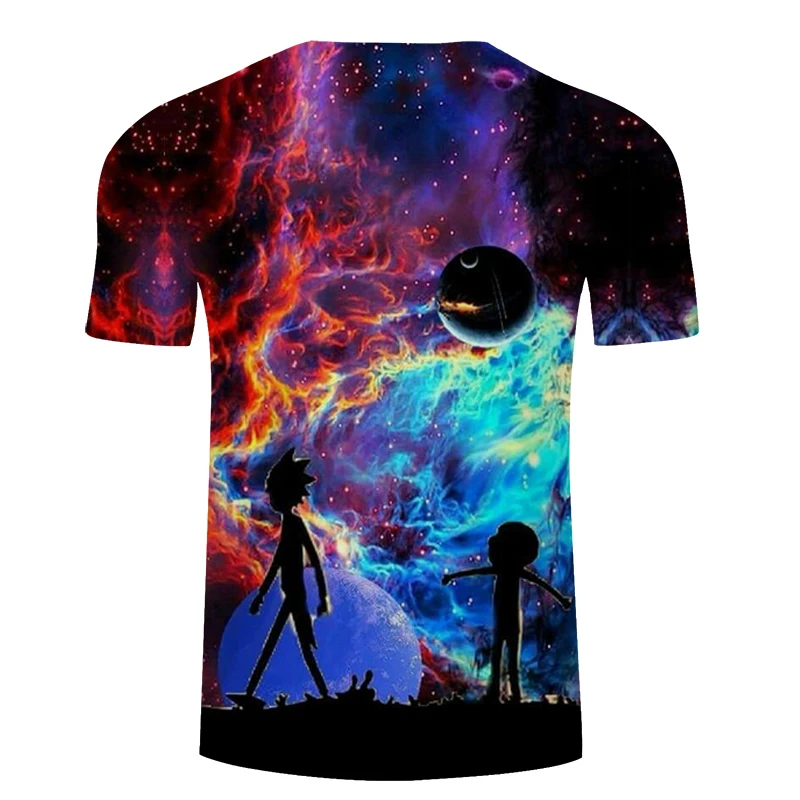 Galaxy morty &amp rick Мужская футболка 3D топы и футболки модные летние рубашки с коротким