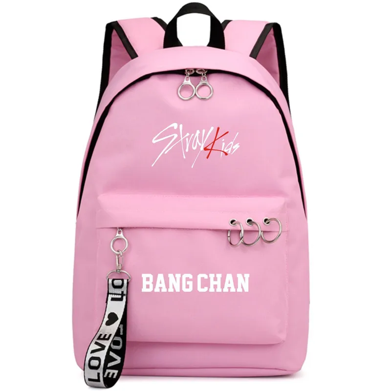 BANGCHAN PINK Kpop StrayKids рюкзак для мальчиков и девочек школьные сумки BANG CHAN FELIX WOOJIN MINHO Рюкзак Кошелек для ноутбука рюкзак сумка - Цвет: BANGCHAN PINK
