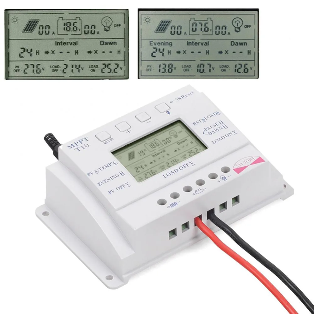 Оригинальный бренд sun yoba MPPT Контроллер заряда на солнечной батарее LCD 10A 12 V/24 V